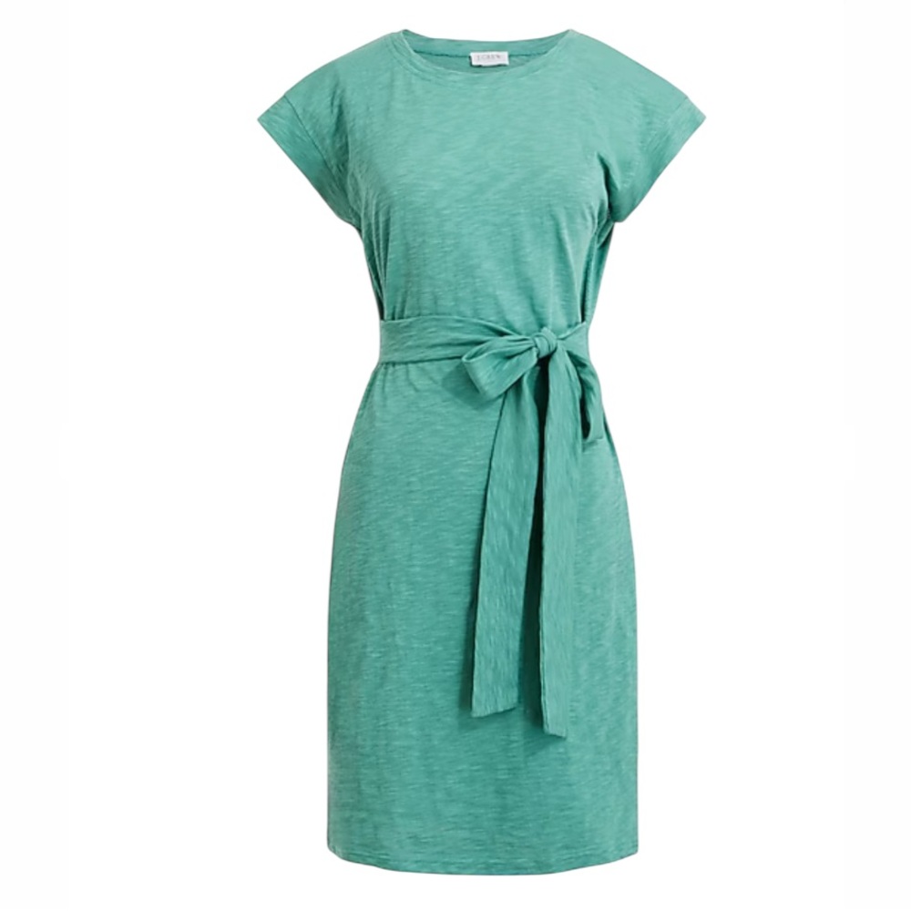 J Crew Tie Waist Mini Dress Green 2X